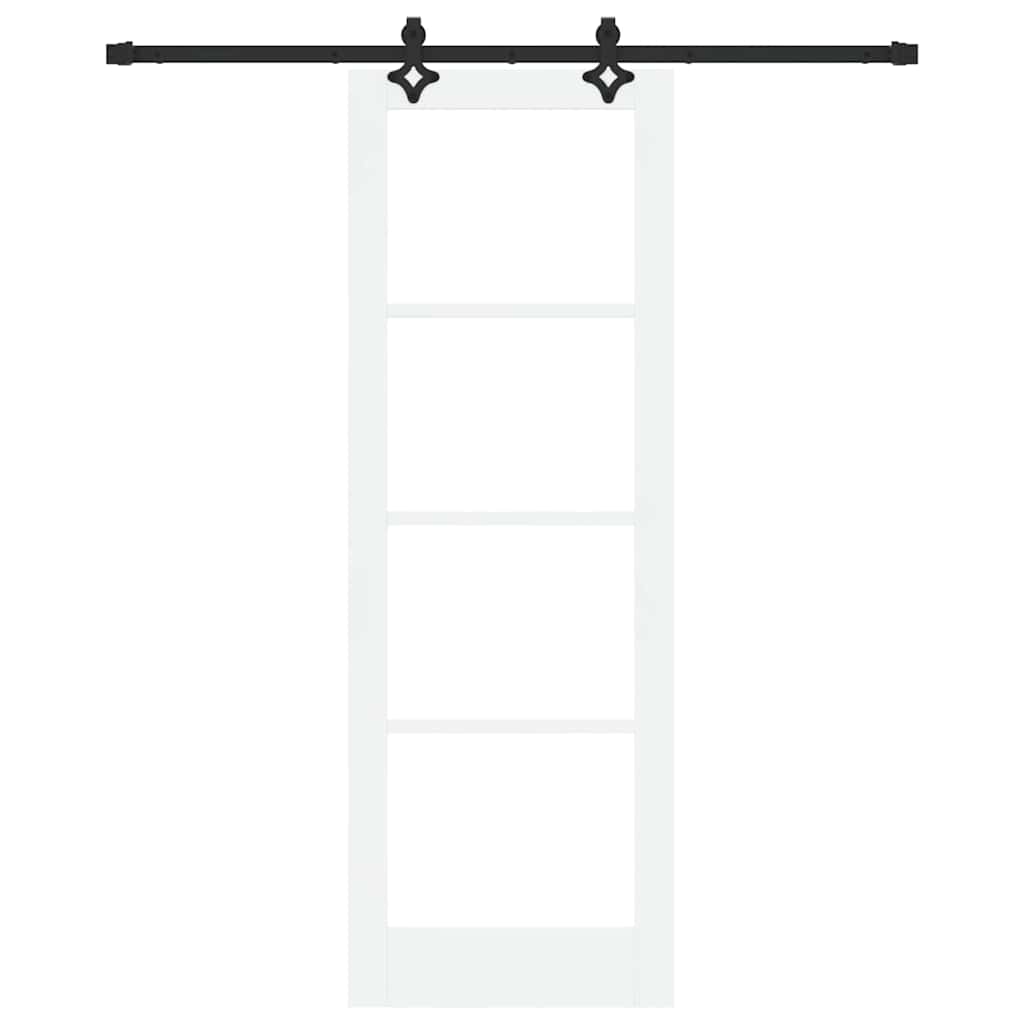 Schiebetür Manuell Weiß 73,5 x 211 cm Holz und Metall