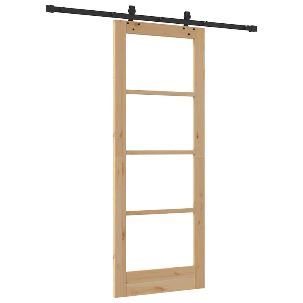 Schiebetür Manuell Braun 78 x 202 cm Holz und Metall