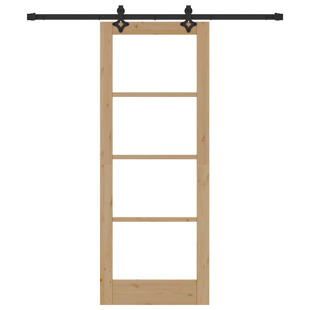 Schiebetür Manuell Braun 78 x 202 cm Holz und Metall