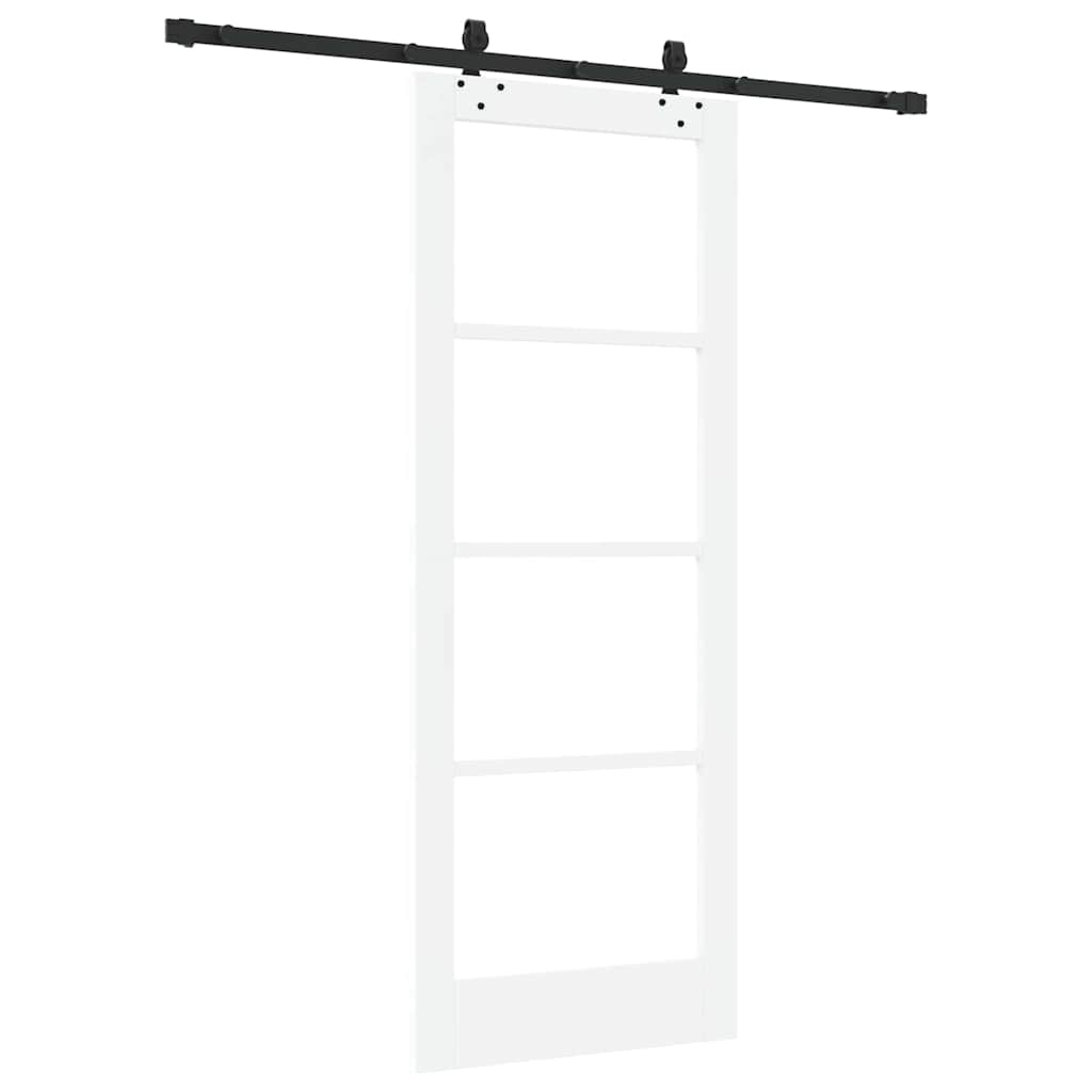 Schiebetür Manuell Weiß 78 x 202 cm Holz und Metall