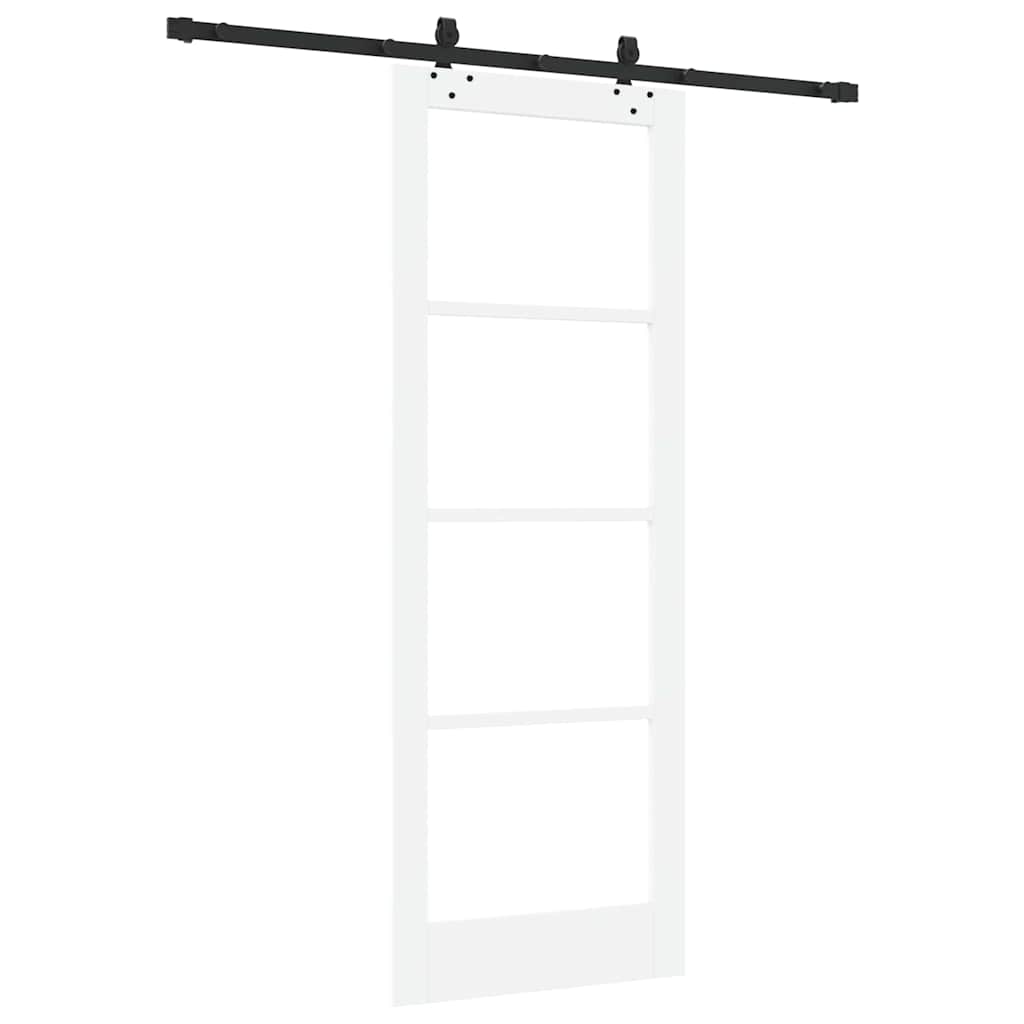 Schiebetür Manuell Weiß 78 x 211 cm Holz und Metall
