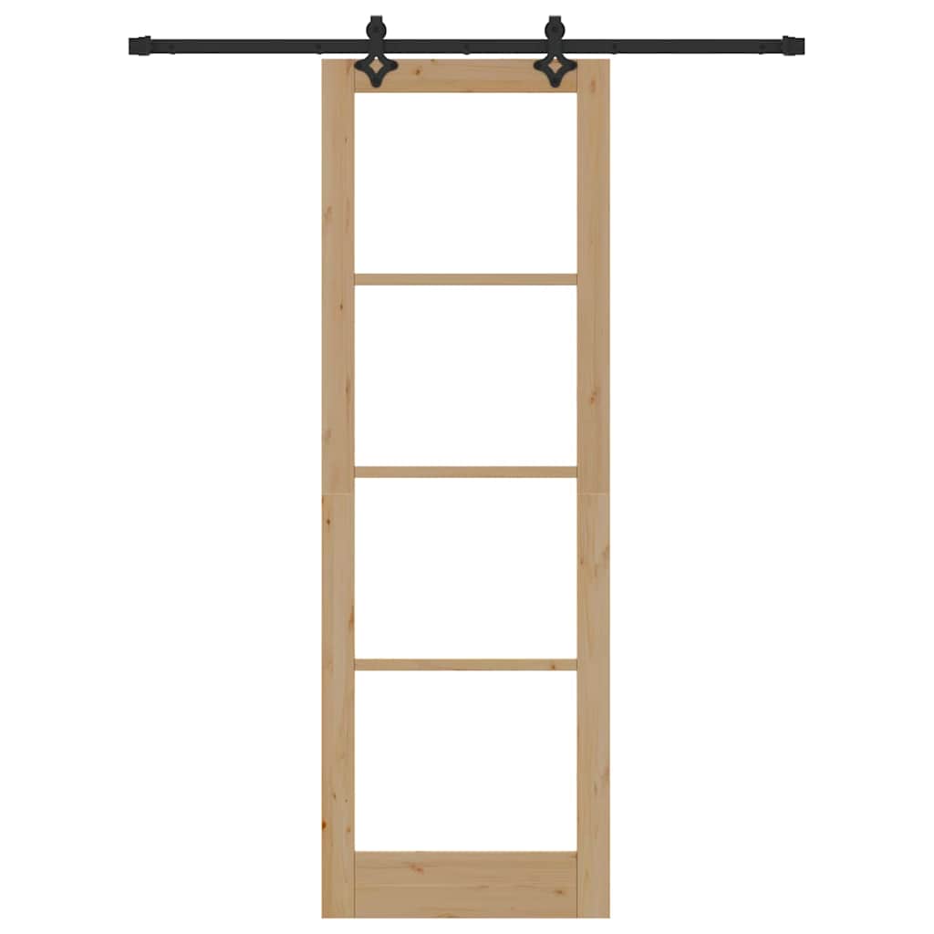 Schiebetür Manuell Braun 78 x 232 cm Holz und Metall
