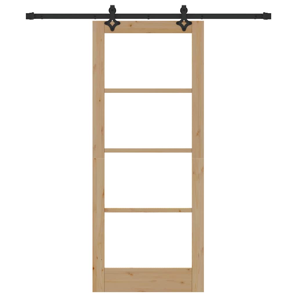 Schiebetür Manuell Braun 83 x 202 cm Holz und Metall