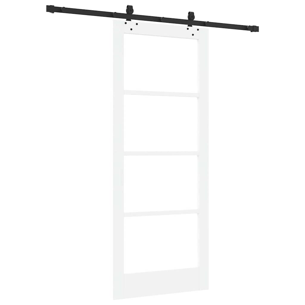 Schiebetür Manuell Weiß 83 x 202 cm Holz und Metall