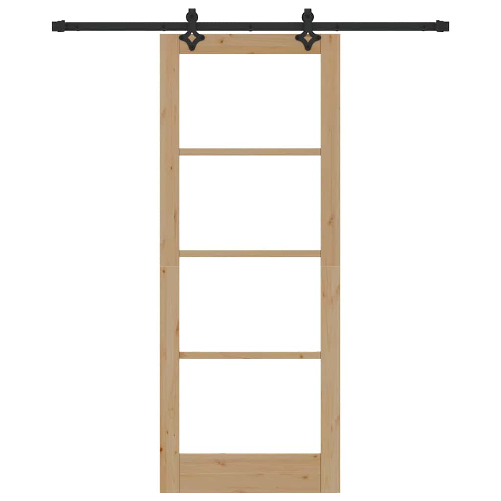 Schiebetür Manuell Braun 83 x 211 cm Holz und Metall