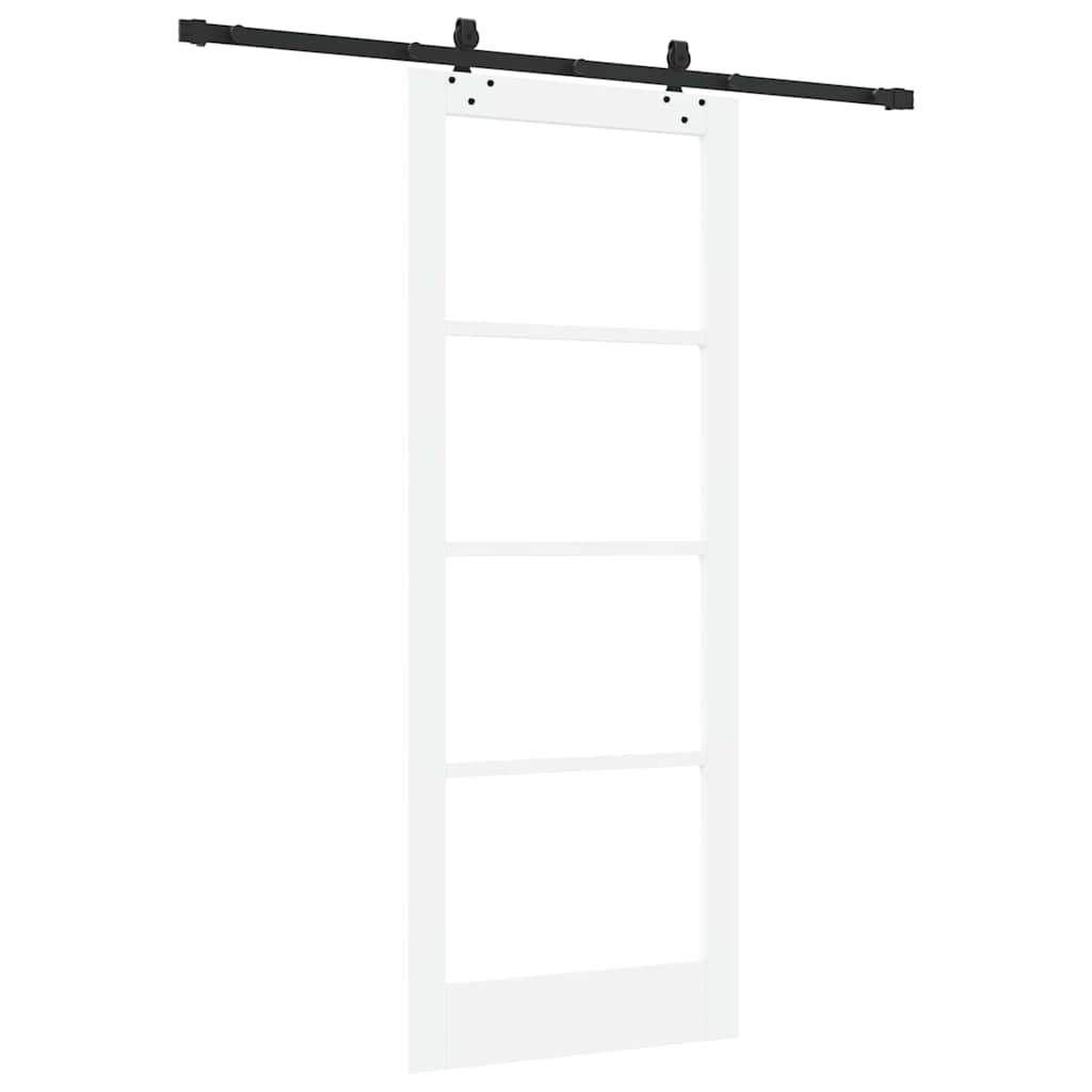 Schiebetür Manuell Weiß 83 x 211 cm Holz und Metall