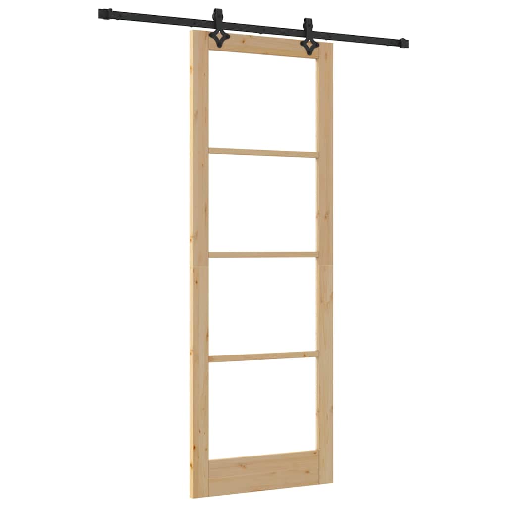 Schiebetür Manuell Braun 83 x 232 cm Holz und Metall