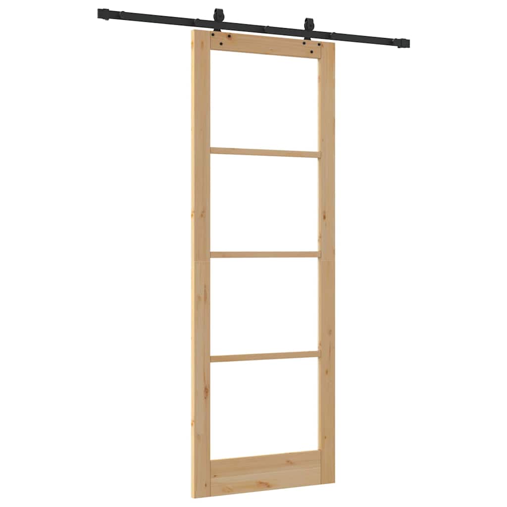 Schiebetür Manuell Braun 83 x 232 cm Holz und Metall