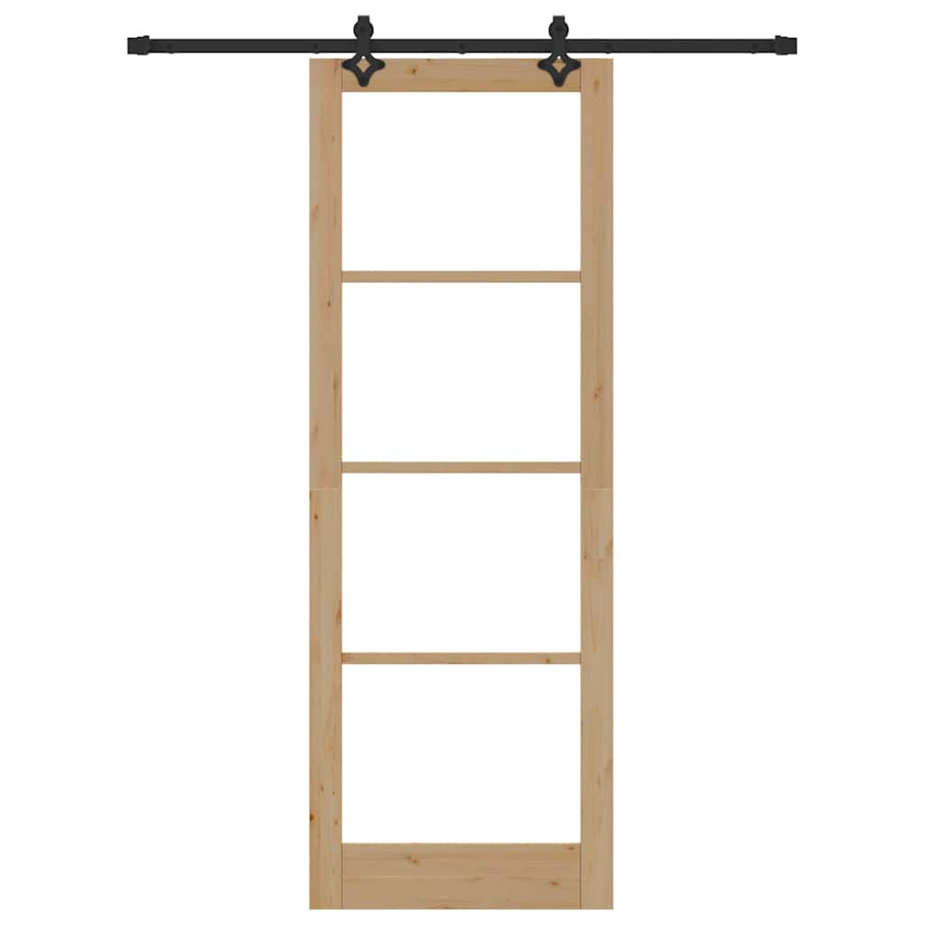 Schiebetür Manuell Braun 83 x 232 cm Holz und Metall