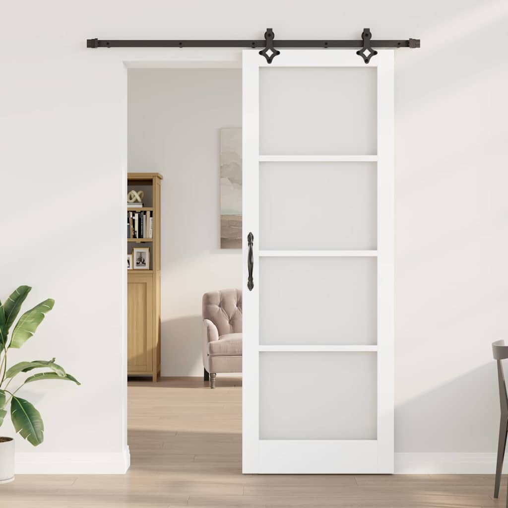 Schiebetür Manuell Weiß 83 x 232 cm Holz und Metall