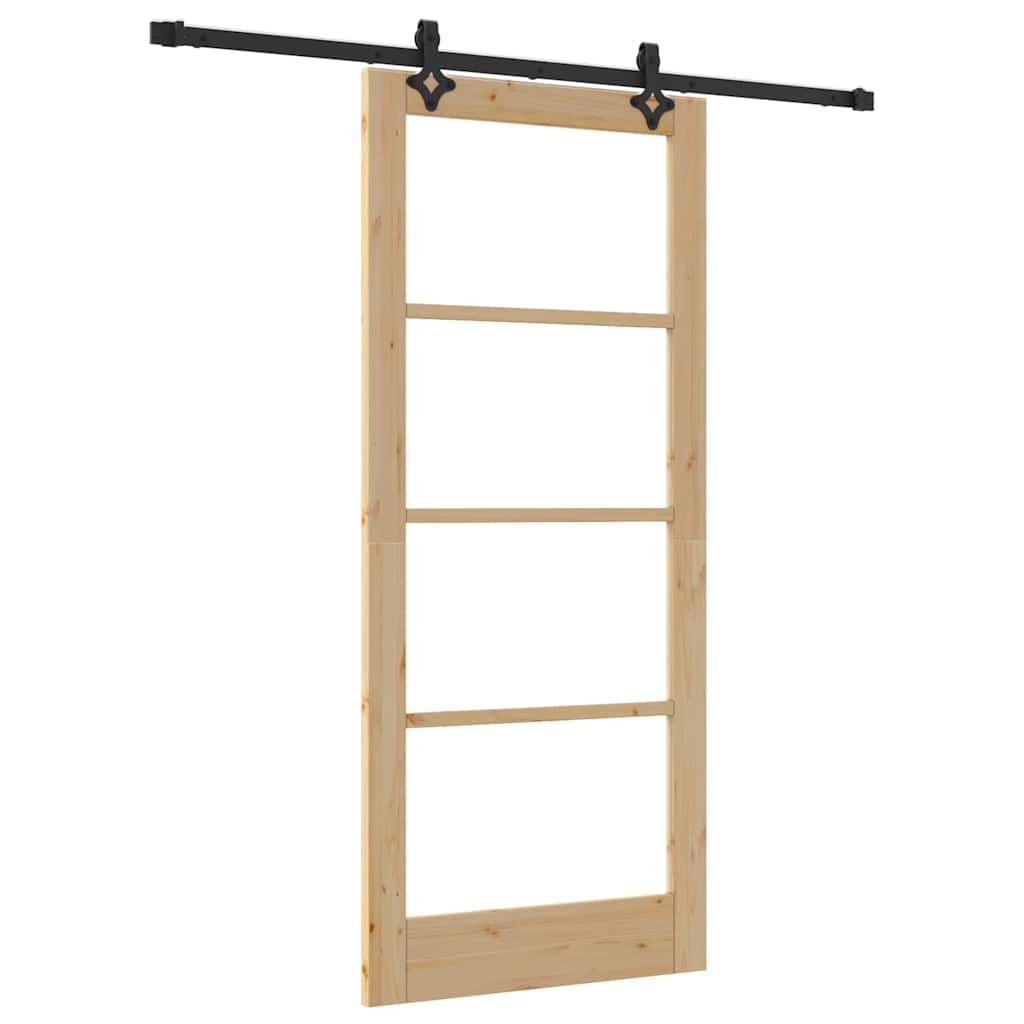 Schiebetür Manuell Braun 86 x 198.5 cm Holz und Metall