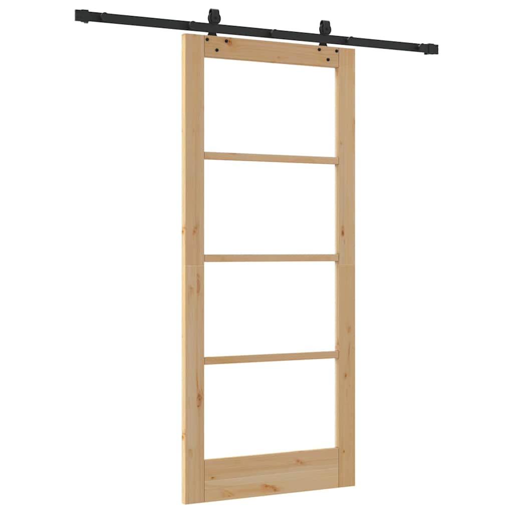 Schiebetür Manuell Braun 86 x 198.5 cm Holz und Metall