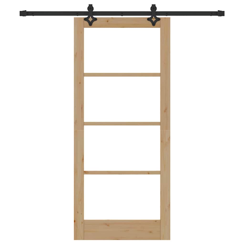 Schiebetür Manuell Braun 86 x 198.5 cm Holz und Metall