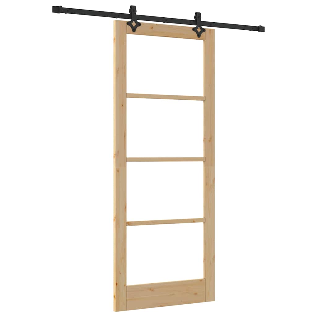 Schiebetür Manuell Braun 86 x 211 cm Holz und Metall