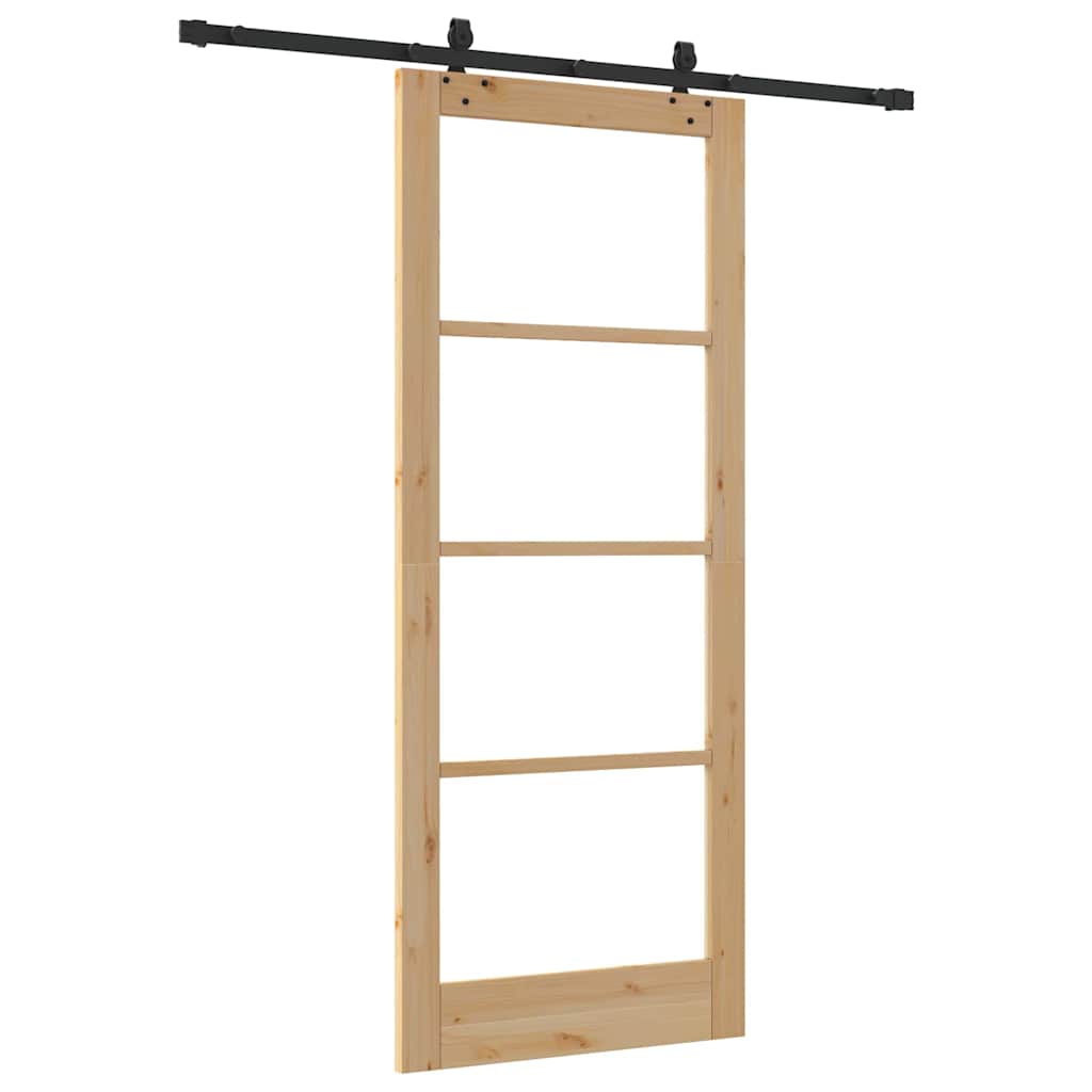 Schiebetür Manuell Braun 86 x 211 cm Holz und Metall