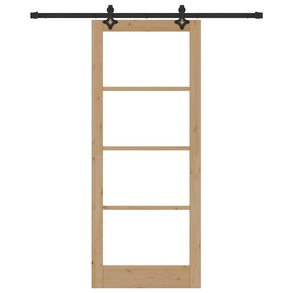 Schiebetür Manuell Braun 86 x 211 cm Holz und Metall