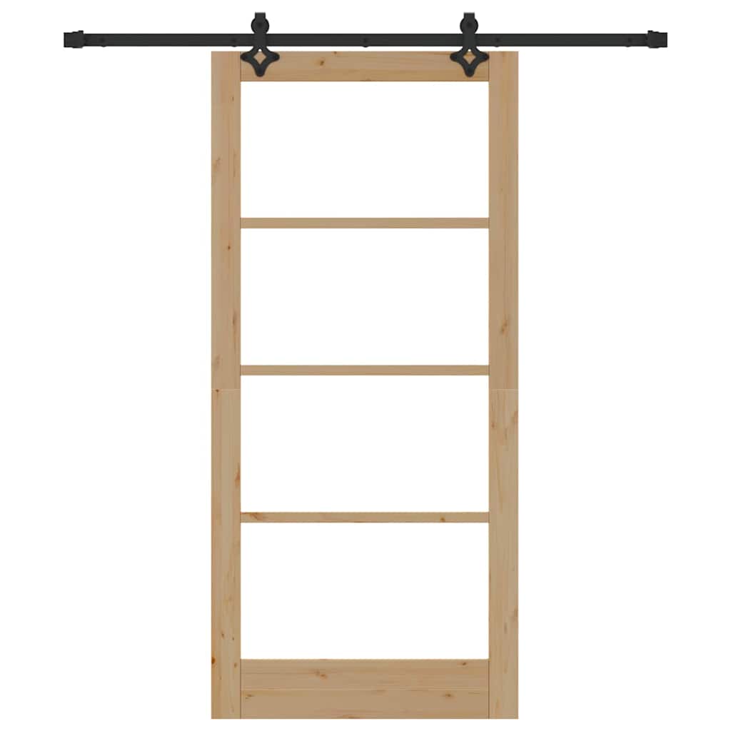Schiebetür Manuell Braun 93 x 202 cm Holz und Metall