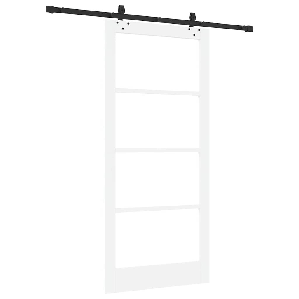 Schiebetür Manuell Weiß 93 x 202 cm Holz und Metall