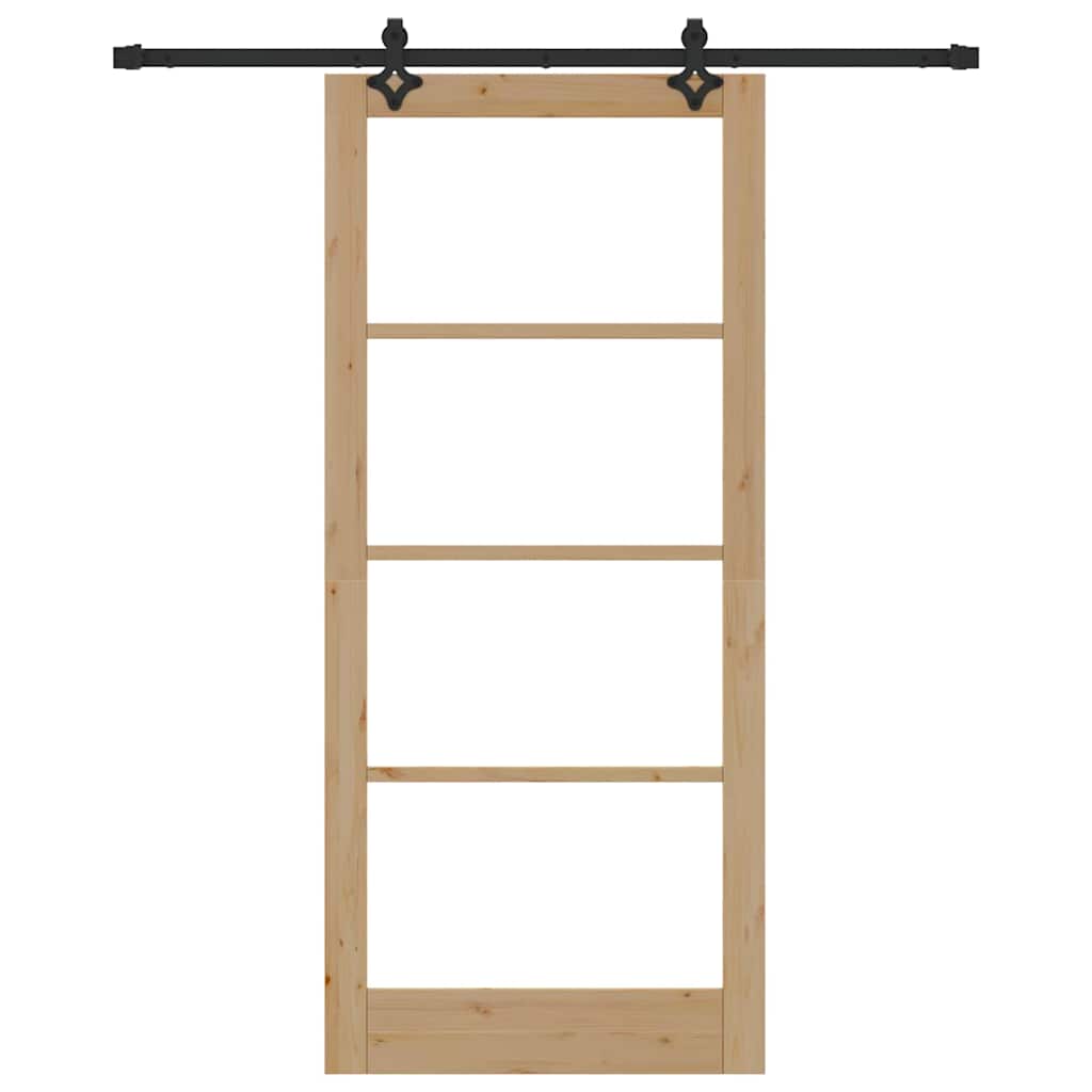 Schiebetür Manuell Braun 93 x 211 cm Holz und Metall