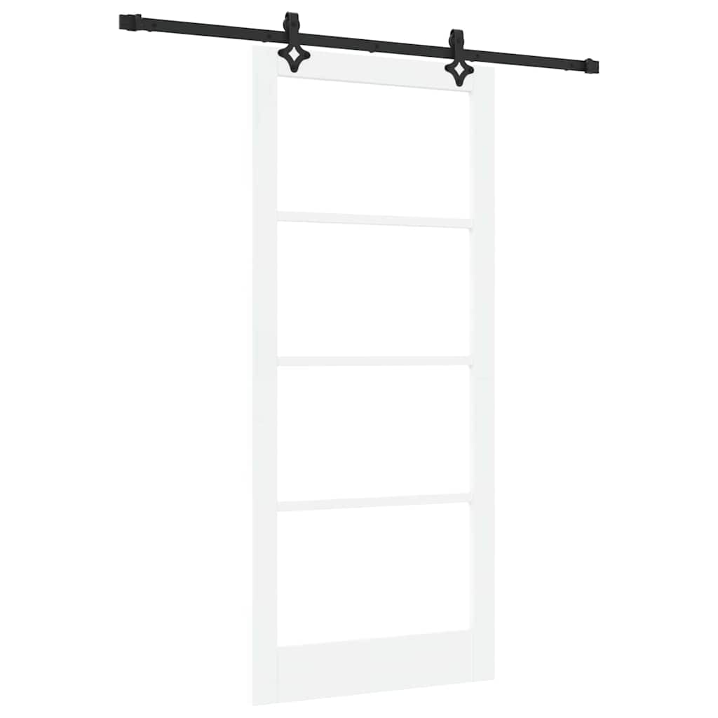 Schiebetür Manuell Weiß 93 x 211 cm Holz und Metall