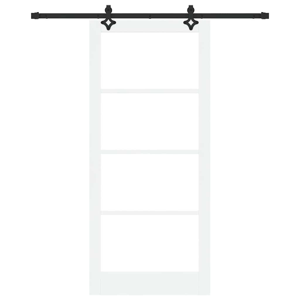 Schiebetür Manuell Weiß 93 x 211 cm Holz und Metall