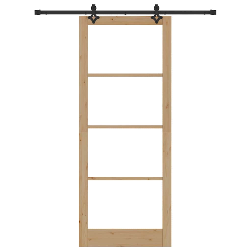 Schiebetür Manuell Braun 93 x 232 cm Holz und Metall