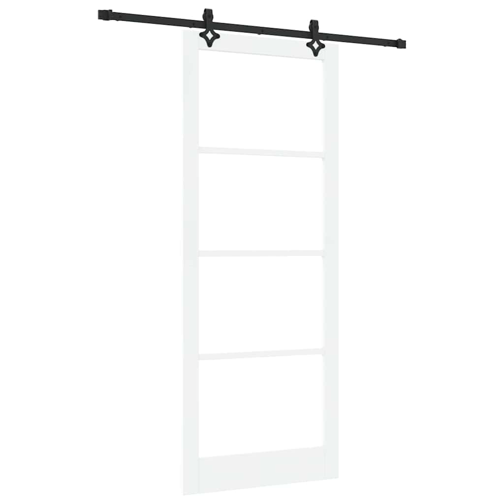 Schiebetür Manuell Weiß 93 x 232 cm Holz und Metall