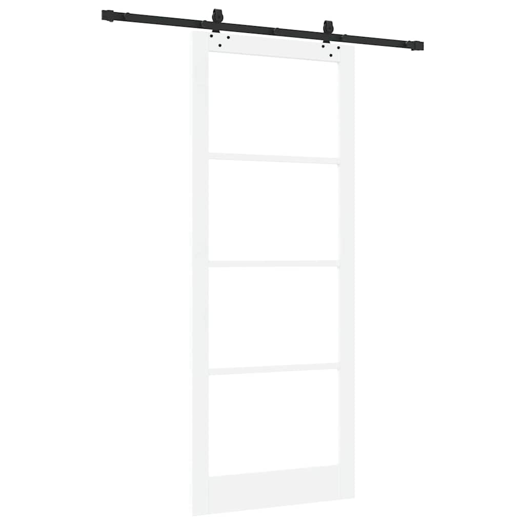 Schiebetür Manuell Weiß 93 x 232 cm Holz und Metall