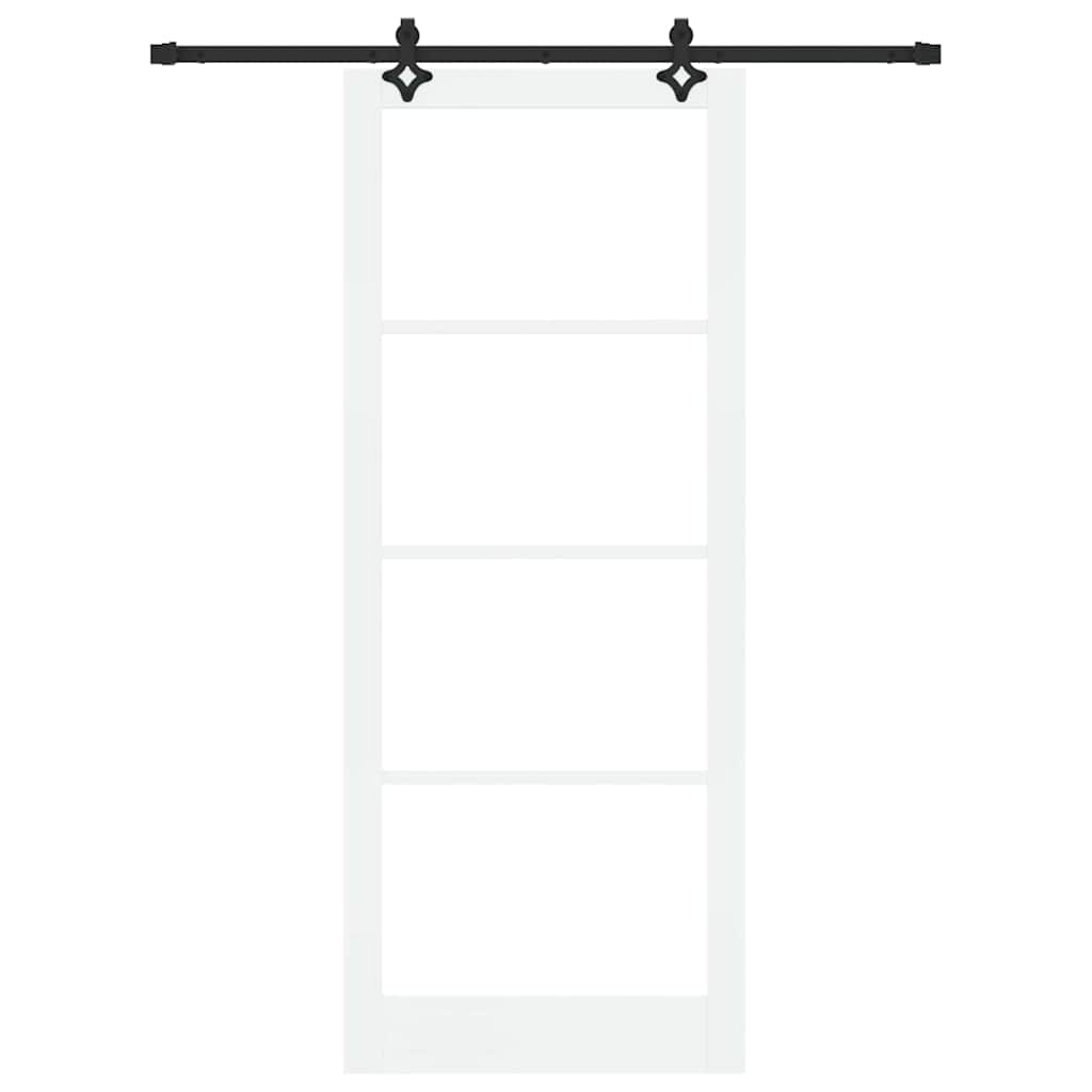 Schiebetür Manuell Weiß 93 x 232 cm Holz und Metall