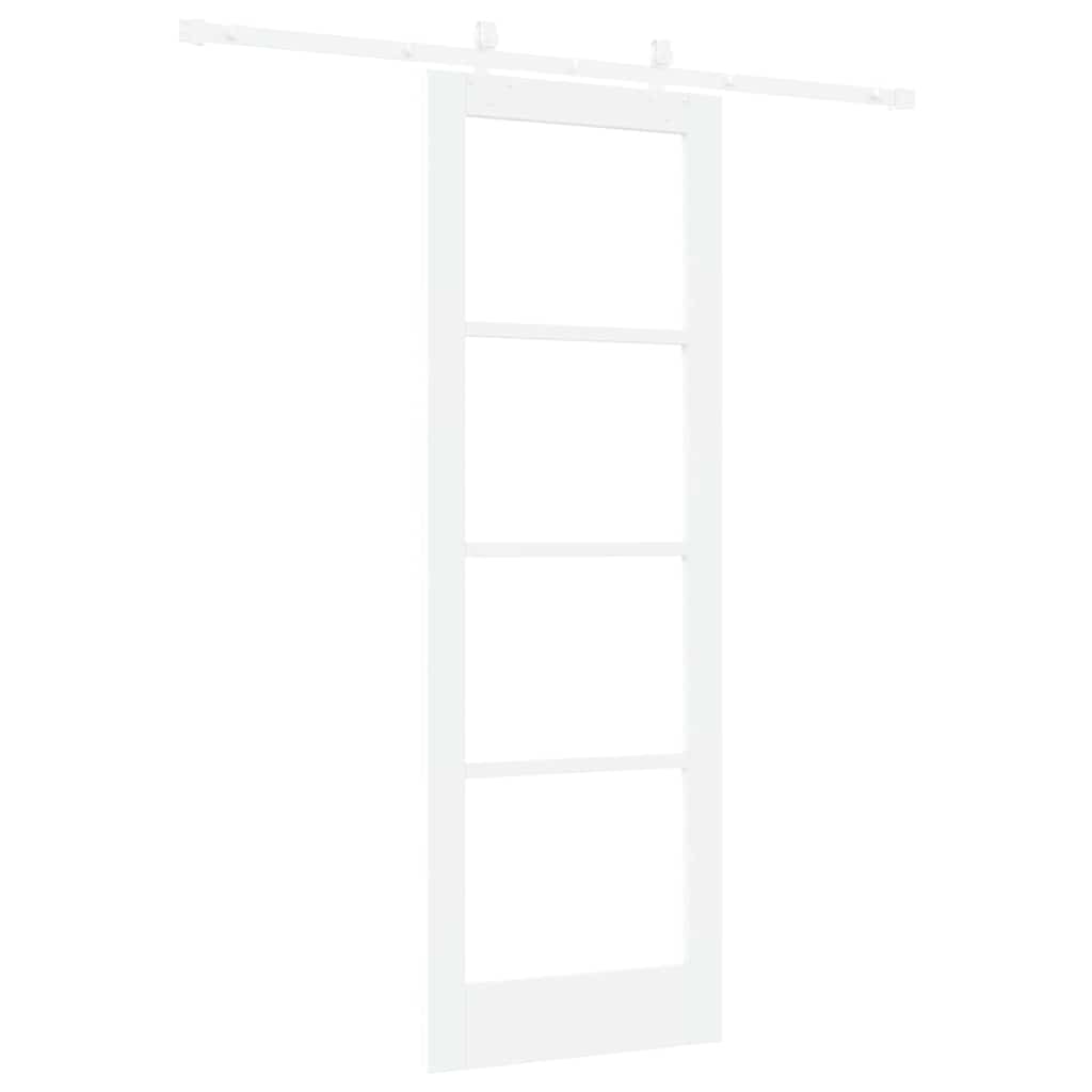 Schiebetür Manuell Weiß 73,5 x 211 cm Holz und Metall