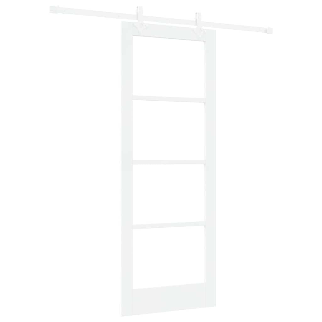 Schiebetür Manuell Weiß 78 x 202 cm Holz und Metall