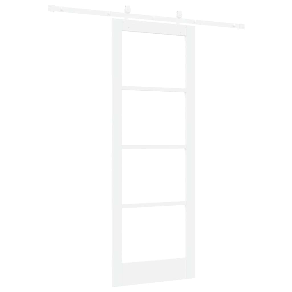 Schiebetür Manuell Weiß 78 x 211 cm Holz und Metall