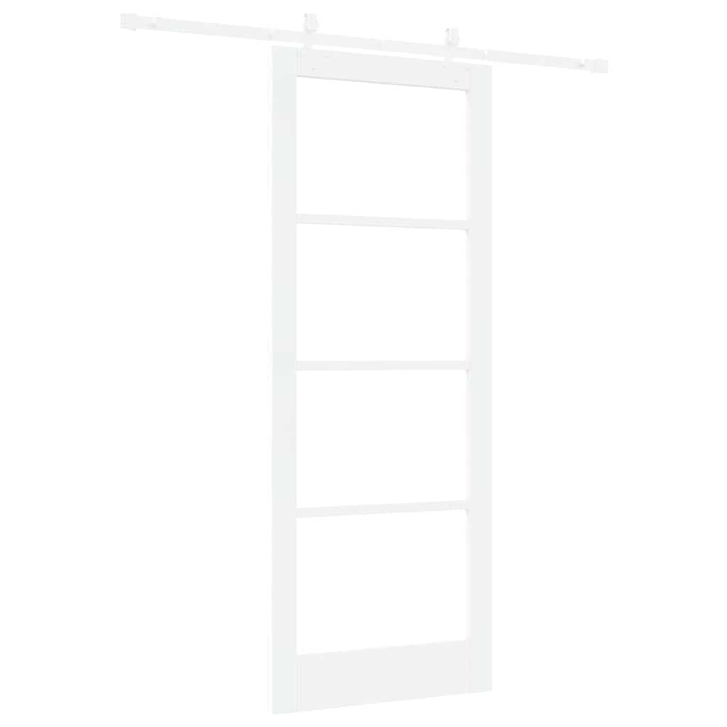 Schiebetür Manuell Weiß 83 x 211 cm Holz und Metall