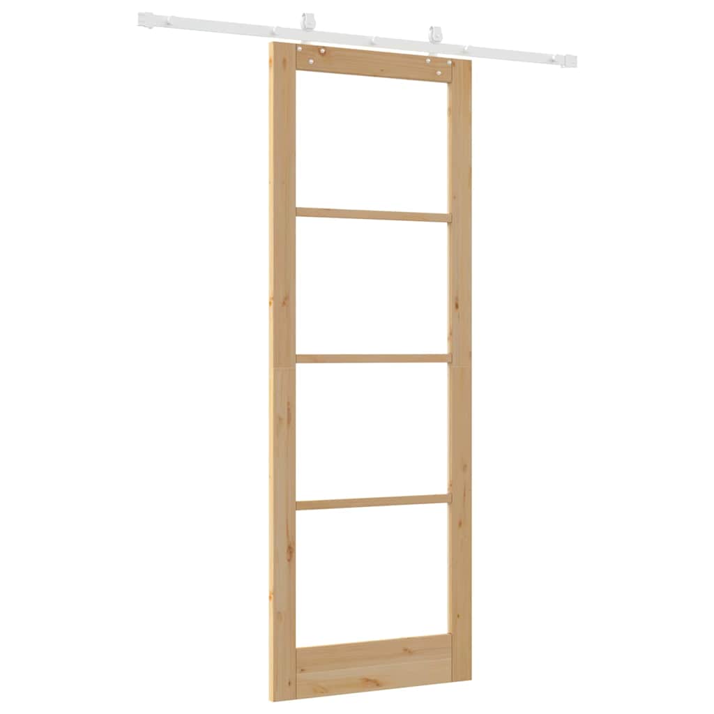 Schiebetür Manuell Braun 83 x 232 cm Holz und Metall