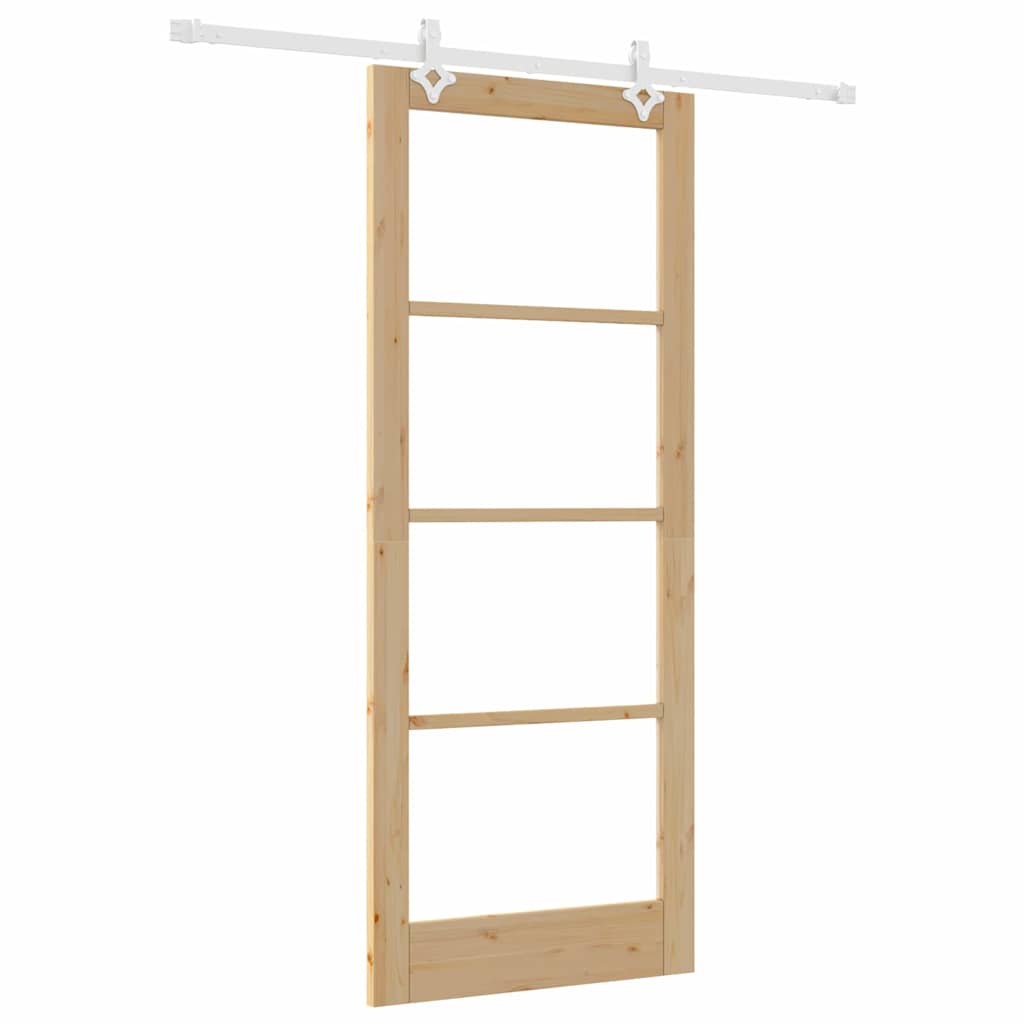 Schiebetür Manuell Braun 86 x 211 cm Holz und Metall