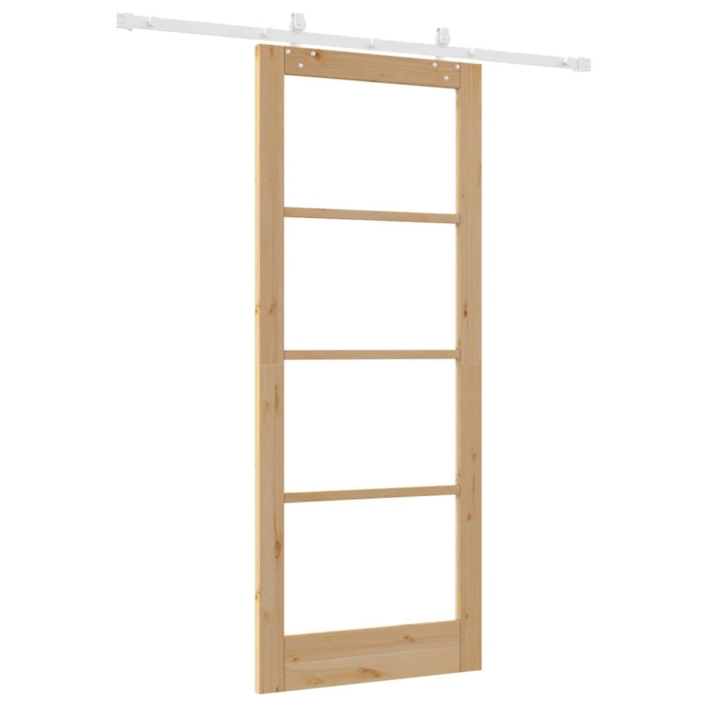 Schiebetür Manuell Braun 86 x 211 cm Holz und Metall