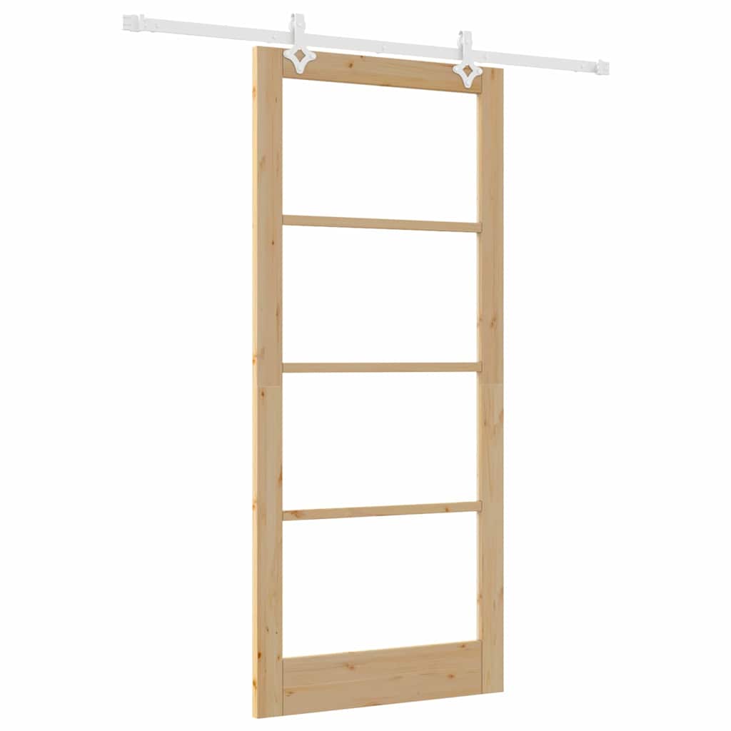 Schiebetür Manuell Braun 93 x 211 cm Holz und Metall