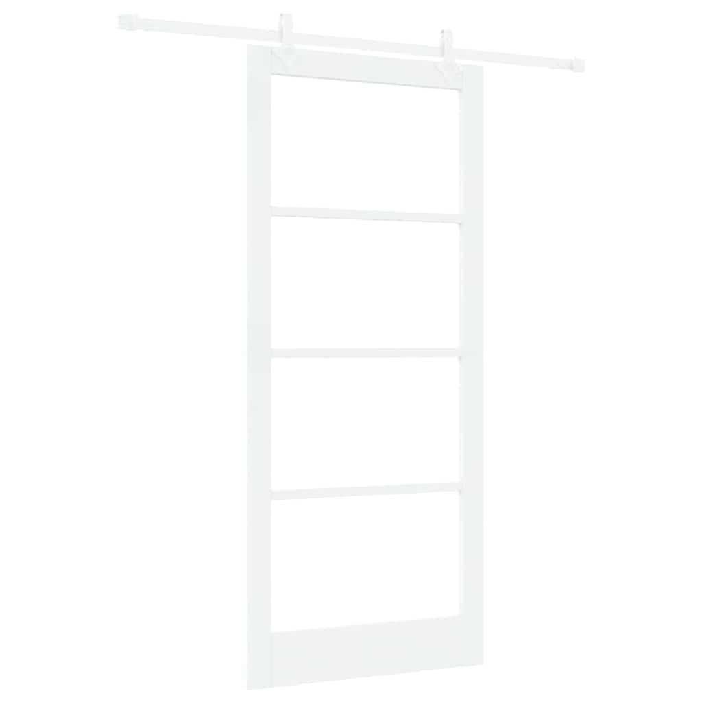 Schiebetür Manuell Weiß 93 x 211 cm Holz und Metall