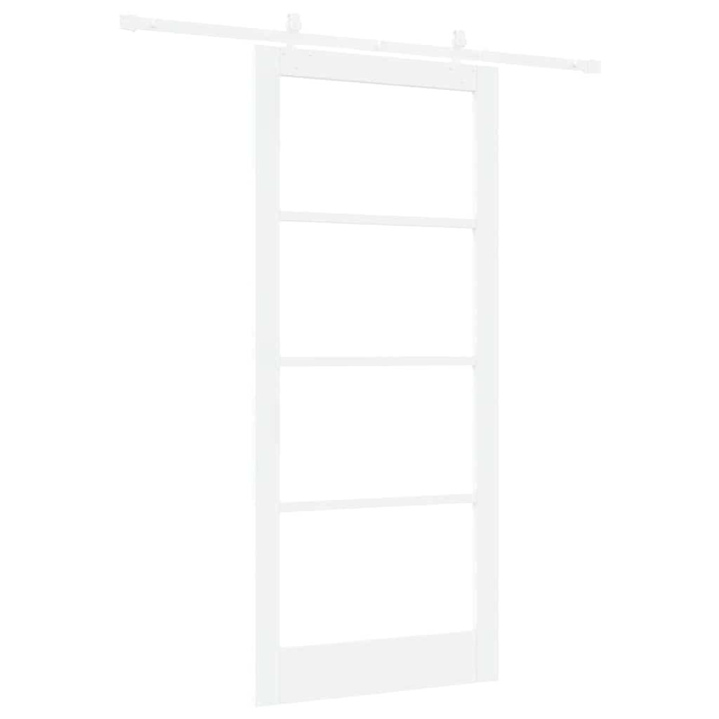 Schiebetür Manuell Weiß 93 x 211 cm Holz und Metall