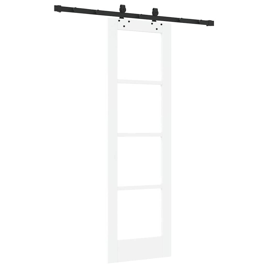 Schiebetür Manuell Weiß 61 x 198.5 cm Holz und Metall