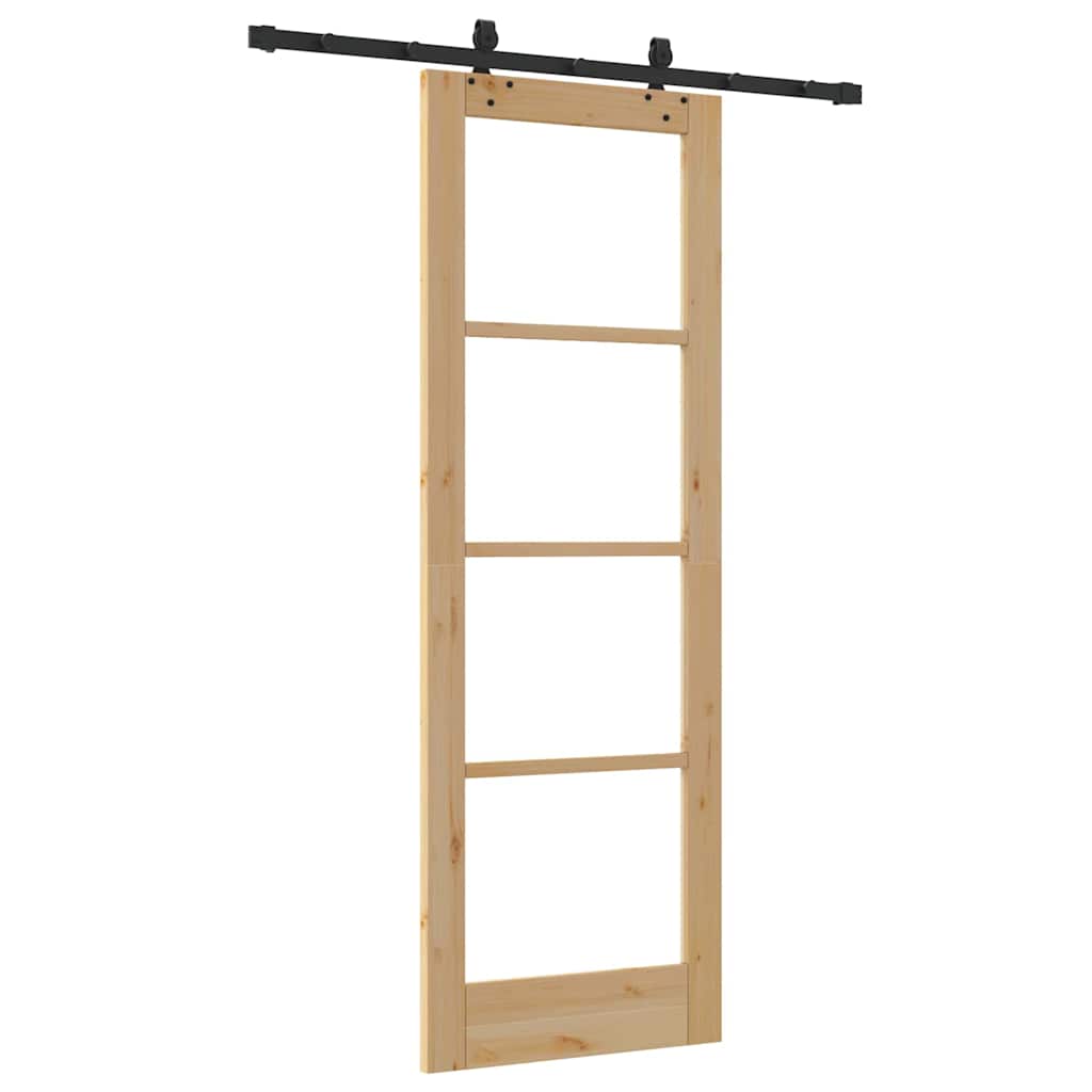 Schiebetür Manuell Braun 73,5 x 211 cm Holz und Metall