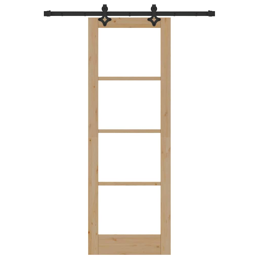 Schiebetür Manuell Braun 73,5 x 211 cm Holz und Metall