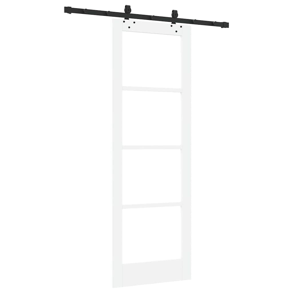 Schiebetür Manuell Weiß 73,5 x 211 cm Holz und Metall