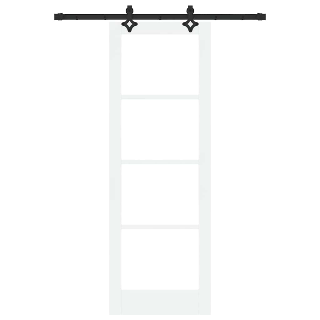 Schiebetür Manuell Weiß 73,5 x 211 cm Holz und Metall