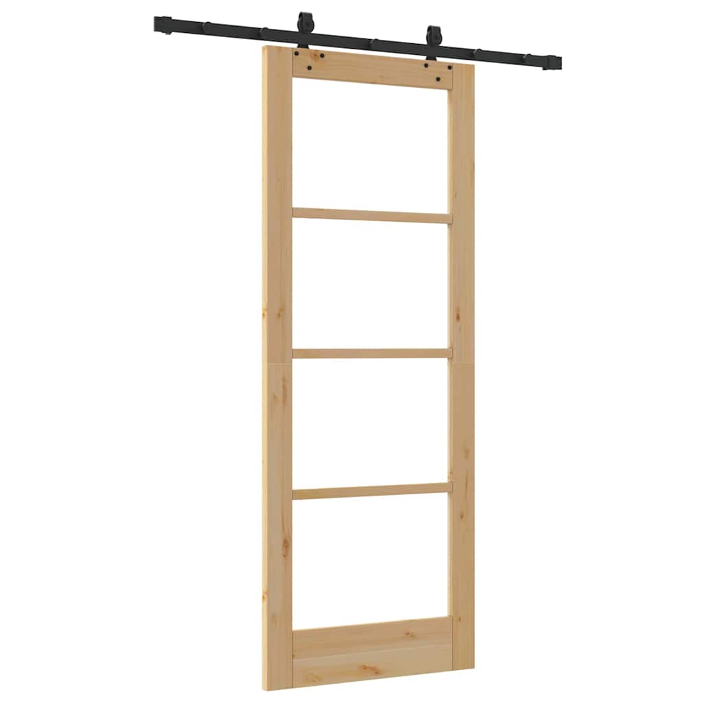Schiebetür Manuell Braun 78 x 202 cm Holz und Metall
