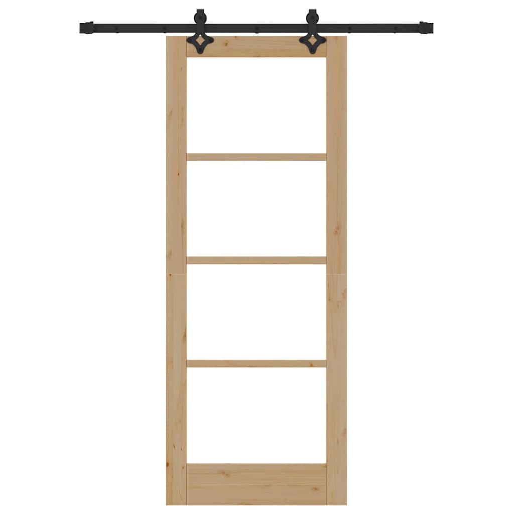Schiebetür Manuell Braun 78 x 202 cm Holz und Metall