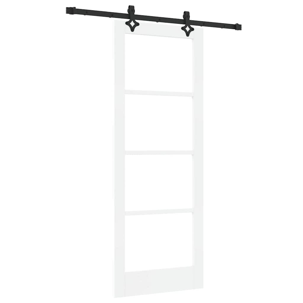 Schiebetür Manuell Weiß 78 x 202 cm Holz und Metall