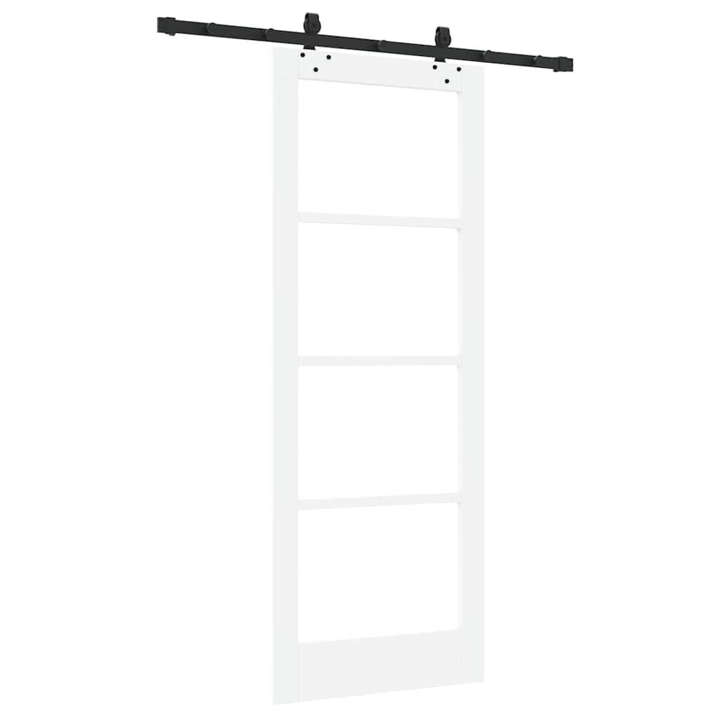 Schiebetür Manuell Weiß 78 x 202 cm Holz und Metall