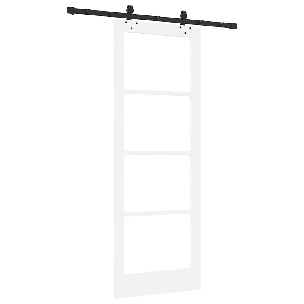 Schiebetür Manuell Weiß 78 x 211 cm Holz und Metall
