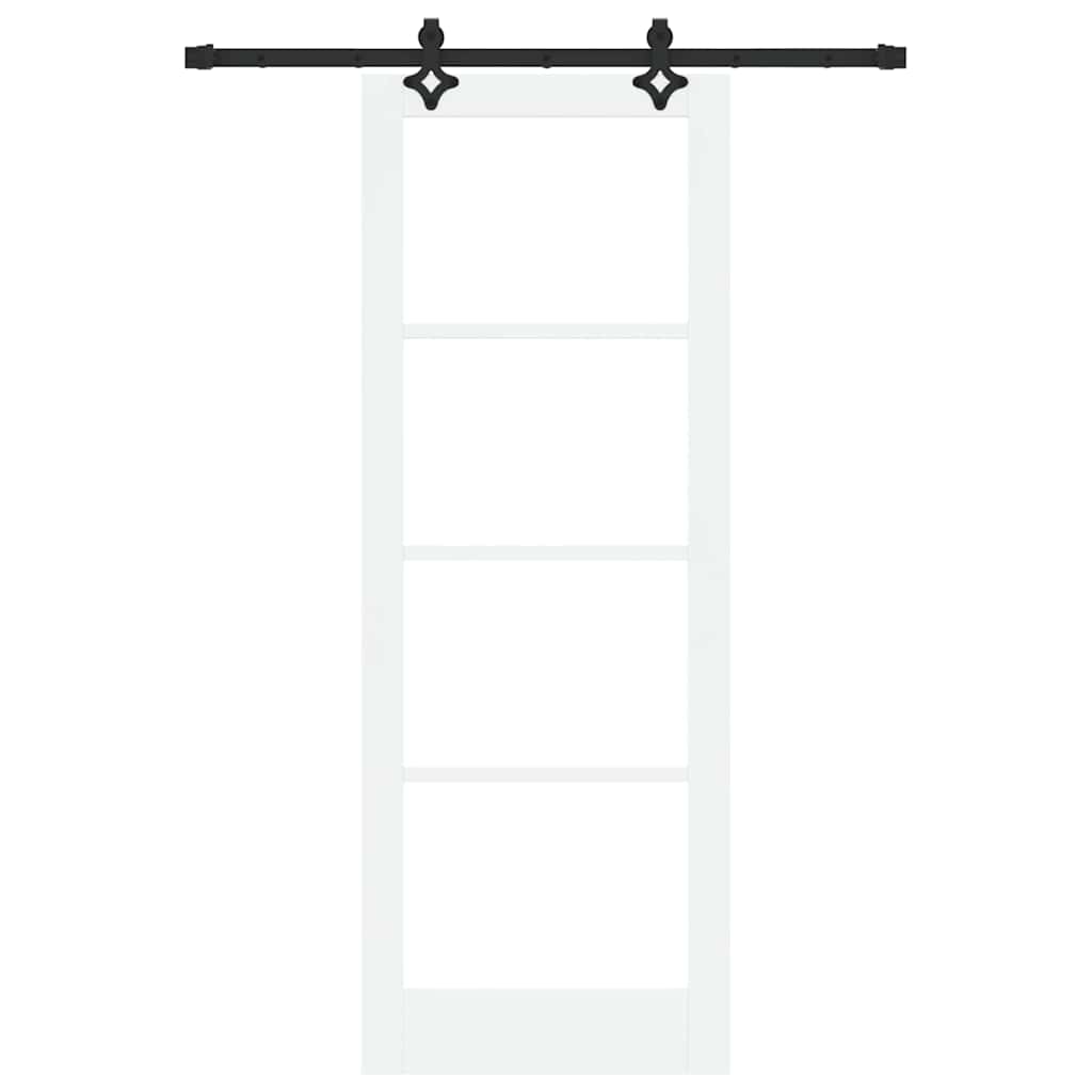 Schiebetür Manuell Weiß 78 x 211 cm Holz und Metall